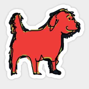 Red Dog Ruff Rough Sticker